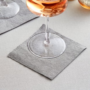 Hoffmaster Natural Onyx Linen-Like 1/4 Fold Beverage Napkin - 9.5