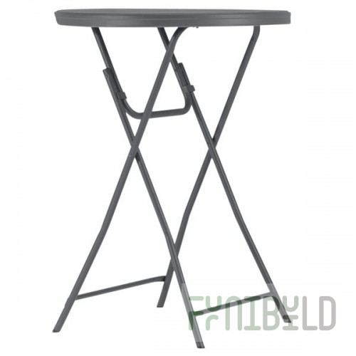 ZOWN 60436SGY1E Gray Commercial Resin Cocktail Folding Table