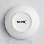 Acopa Capri 19 oz. Coconut White Stoneware Bistro Bowl - Sample