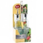 TableCraft Gemelli 8.5 oz. Green Tinted Glass Oil and Vinegar Cruet Set with Chrome Rack - 6/Case TableCraft Gemelli 8.5 oz. Green Tinted Glass Oil and Vinegar Cruet Set with Chrome Rack - 6/Case