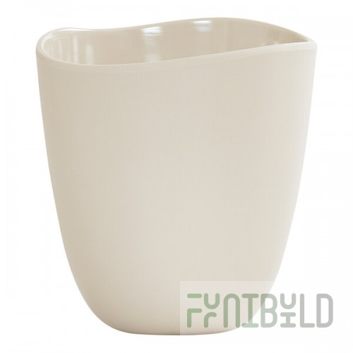 Cal-Mil Bali 48 oz. Ivory Irregular Round Melamine Dressing Crock - 6/Case