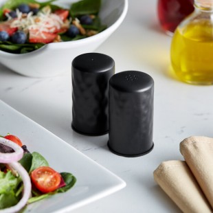 American Metalcraft BHSP2 2 oz. Black Hammered Finish Salt and Pepper Shaker Set American Metalcraft BHSP2 2 oz. Black Hammered Finish Salt and Pepper Shaker Set