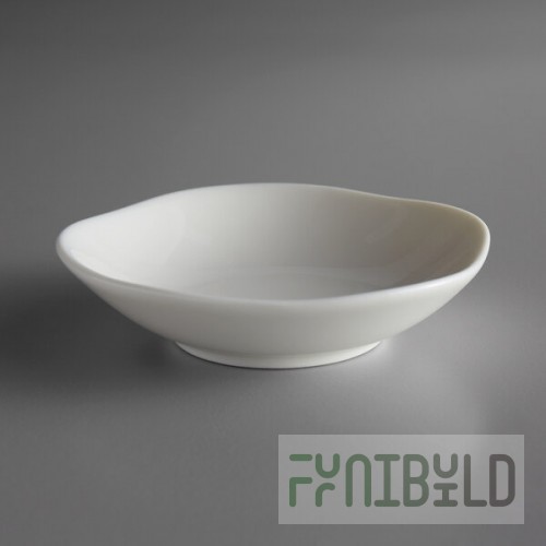 Luzerne Lancaster Garden by Oneida 1880 Hospitality L6700000942 1 oz. White Porcelain Sauce Dish - 72/Case