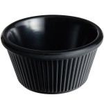 Acopa 4 oz. Black Fluted Melamine Ramekin - 12/Case Acopa 4 oz. Black Fluted Melamine Ramekin - 12/Case