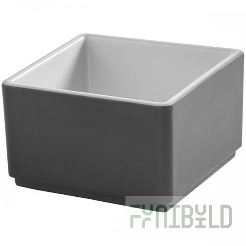 American Metalcraft Unity 10 oz. Square Melamine Graphite Bowl