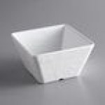 American Metalcraft FSWMEL53 23 oz. White Faux Slate Square Melamine Serving Bowl
