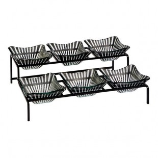 Rosseto Kalderon Stelo 2 Level Condiment Stand with (6) 7