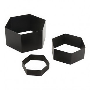 American Metalcraft Geo 3-Piece Hexagon Black Satin Stainless Steel Riser Set American Metalcraft Geo 3-Piece Hexagon Black Satin Stainless Steel Riser Set