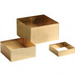 American Metalcraft Geo 3-Piece Square Gold Satin Stainless Steel Riser Set