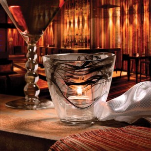 Hollowick 6806BK Wysp Black Glass Votive Hollowick 6806BK Wysp Black Glass Votive
