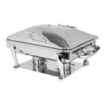 Eastern Tabletop 3939 Crown 4 Qt. Stainless Steel Round Induction Chafer with Hinged Dome Cover