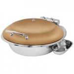 Eastern Tabletop 3939 Crown 4 Qt. Stainless Steel Round Induction Chafer with Hinged Dome Cover