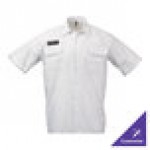 Mercer Culinary M60250BK Metro Edge Unisex White Short Sleeve Brewer / Work Shirt - L Mercer Culinary M60250BK Metro Edge Unisex White Short Sleeve Brewer / Work Shirt - L