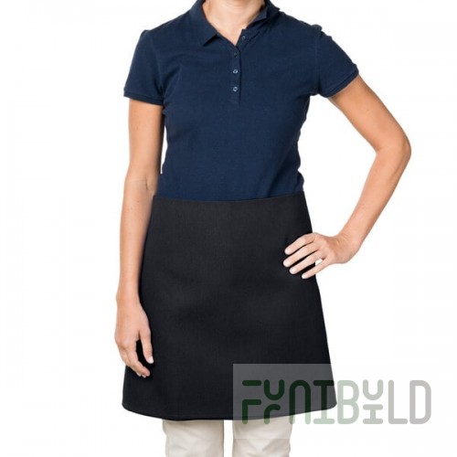 Intedge Black Poly-Cotton 4-Way Waist Apron - 38