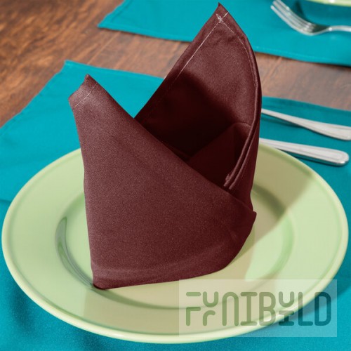 Intedge Burgundy 100% Polyester Cloth Napkins, 20