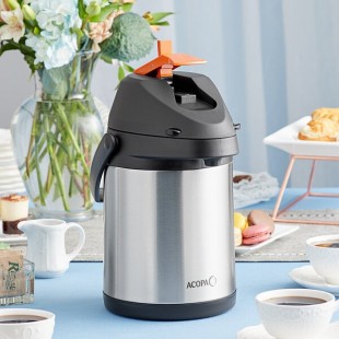 Acopa 2.5 Liter Stainless Steel Lined Decaf Airpot with Metal Lever Acopa 2.5 Liter Stainless Steel Lined Decaf Airpot with Metal Lever