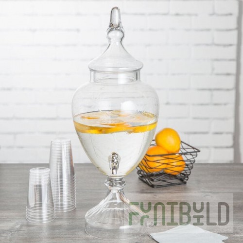 Fifth Avenue Crystal Winston 1 Gallon Glass Beverage Dispenser by Jay Companies