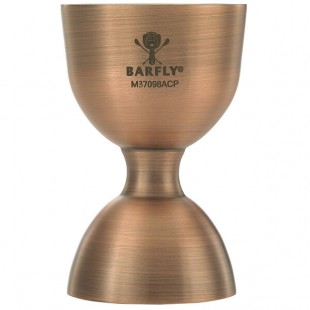 Barfly® M37098ACP 25 mL & 50 mL (0.85 oz. & 1.7 oz.) Antique Copper Heavy-Duty Straight Rim Bell Jigger Barfly® M37098ACP 25 mL & 50 mL (0.85 oz. & 1.7 oz.) Antique Copper Heavy-Duty Straight Rim Bell Jigger