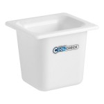 Carlisle CM1104C1402 Coldmaster CoolCheck 1/6 Size White Cold ABS Plastic Food Pan - 6 Carlisle CM1104C1402 Coldmaster CoolCheck 1/6 Size White Cold ABS Plastic Food Pan - 6