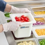 Carlisle CM1104C1402 Coldmaster CoolCheck 1/6 Size White Cold ABS Plastic Food Pan - 6 Carlisle CM1104C1402 Coldmaster CoolCheck 1/6 Size White Cold ABS Plastic Food Pan - 6