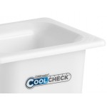 Carlisle CM1104C1402 Coldmaster CoolCheck 1/6 Size White Cold ABS Plastic Food Pan - 6 Carlisle CM1104C1402 Coldmaster CoolCheck 1/6 Size White Cold ABS Plastic Food Pan - 6