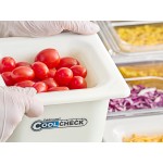 Carlisle CM1104C1402 Coldmaster CoolCheck 1/6 Size White Cold ABS Plastic Food Pan - 6 Carlisle CM1104C1402 Coldmaster CoolCheck 1/6 Size White Cold ABS Plastic Food Pan - 6
