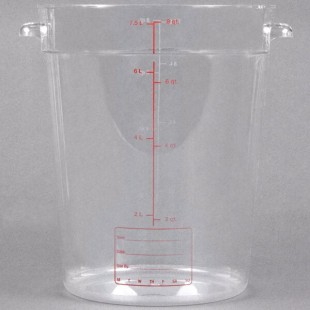 Carlisle 8 Qt. Clear Round Polycarbonate Food Storage Container Carlisle 8 Qt. Clear Round Polycarbonate Food Storage Container