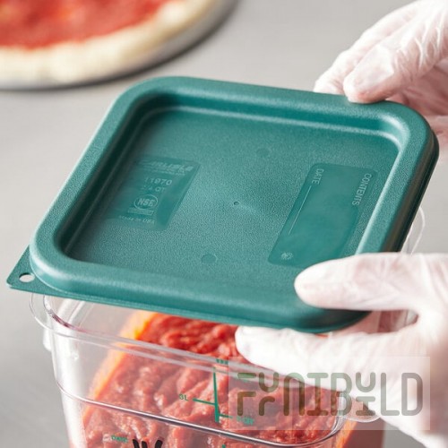Carlisle 2 and 4 Qt. Green Square Polypropylene Food Storage Container Lid