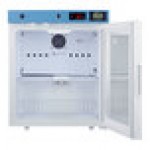 Summit Appliance ACR22GNSF456 EQTemp ACR Series 1.94 Cu. Ft. White / Blue Compact Glass Door Reach-In Medical Refrigerator with Temperature-Monitored Vaccine Storage - 115V Summit Appliance ACR22GNSF456 EQTemp ACR Series 1.94 Cu. Ft. White / Blue Compact Glass Door Reach-In Medical Refrigerator with Temperature-Monitored Vaccine Storage - 115V