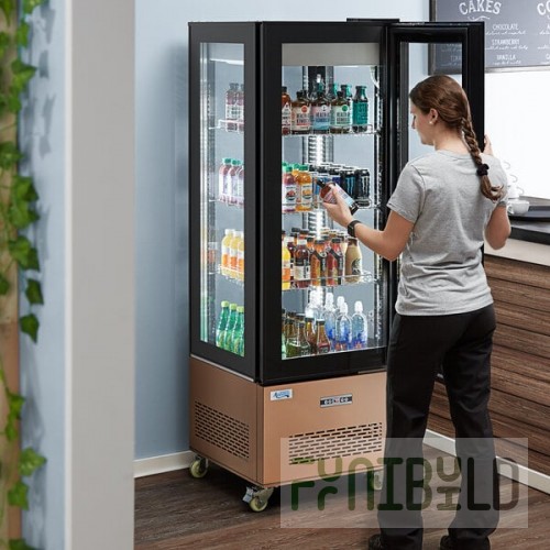 Avantco GD4C-15-HC Copper 4-Sided Glass Refrigerated Display Case