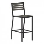 Flash Furniture Lark Natural Faux Teak Slat Stackable Barstool with Arms Flash Furniture Lark Natural Faux Teak Slat Stackable Barstool with Arms