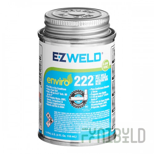 E-Z Weld EZ22201N 4 fl. oz. Dark Blue Medium Body Wet Weld PVC Cement