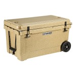 CaterGator CG65SPBW Beige 65 Qt. Mobile Rotomolded Outdoor Cooler / Ice Chest