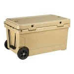CaterGator CG65SPBW Beige 65 Qt. Mobile Rotomolded Outdoor Cooler / Ice Chest
