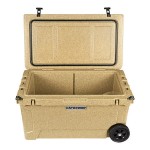 CaterGator CG65SPBW Beige 65 Qt. Mobile Rotomolded Outdoor Cooler / Ice Chest