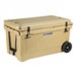 CaterGator CG65SPBW Beige 65 Qt. Mobile Rotomolded Outdoor Cooler / Ice Chest