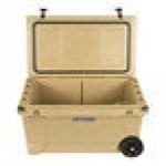 CaterGator CG65SPBW Beige 65 Qt. Mobile Rotomolded Outdoor Cooler / Ice Chest