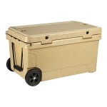CaterGator CG65SPBW Beige 65 Qt. Mobile Rotomolded Outdoor Cooler / Ice Chest
