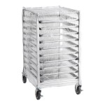 Regency 10 Pan End Load Half Height Bun / Sheet Pan Rack with Cover and 12 Pans - Unassembled Regency 10 Pan End Load Half Height Bun / Sheet Pan Rack with Cover and 12 Pans - Unassembled
