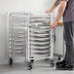 Regency 10 Pan End Load Half Height Bun / Sheet Pan Rack with Cover and 12 Pans - Unassembled Regency 10 Pan End Load Half Height Bun / Sheet Pan Rack with Cover and 12 Pans - Unassembled