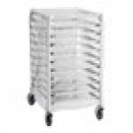 Regency 10 Pan End Load Half Height Bun / Sheet Pan Rack with Cover and 12 Pans - Unassembled Regency 10 Pan End Load Half Height Bun / Sheet Pan Rack with Cover and 12 Pans - Unassembled