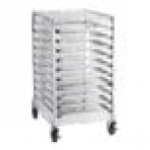 Regency 10 Pan End Load Half Height Bun / Sheet Pan Rack with Cover and 12 Pans - Unassembled Regency 10 Pan End Load Half Height Bun / Sheet Pan Rack with Cover and 12 Pans - Unassembled