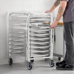 Regency 10 Pan End Load Half Height Bun / Sheet Pan Rack with Cover and 12 Pans - Unassembled Regency 10 Pan End Load Half Height Bun / Sheet Pan Rack with Cover and 12 Pans - Unassembled