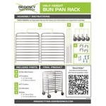 Regency 10 Pan End Load Half Height Bun / Sheet Pan Rack with Cover and 12 Pans - Unassembled Regency 10 Pan End Load Half Height Bun / Sheet Pan Rack with Cover and 12 Pans - Unassembled