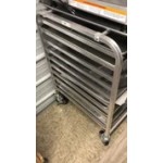 Regency 10 Pan End Load Half Height Bun / Sheet Pan Rack with Cover and 12 Pans - Unassembled Regency 10 Pan End Load Half Height Bun / Sheet Pan Rack with Cover and 12 Pans - Unassembled