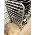 Regency 10 Pan End Load Half Height Bun / Sheet Pan Rack with Cover and 12 Pans - Unassembled Regency 10 Pan End Load Half Height Bun / Sheet Pan Rack with Cover and 12 Pans - Unassembled