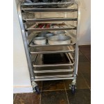 Regency 10 Pan End Load Half Height Bun / Sheet Pan Rack with Cover and 12 Pans - Unassembled Regency 10 Pan End Load Half Height Bun / Sheet Pan Rack with Cover and 12 Pans - Unassembled