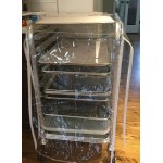 Regency 10 Pan End Load Half Height Bun / Sheet Pan Rack with Cover and 12 Pans - Unassembled Regency 10 Pan End Load Half Height Bun / Sheet Pan Rack with Cover and 12 Pans - Unassembled