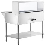 Avantco STE-3SG Three Pan Open Well Electric Steam Table with Undershelf, Overshelf, and Sneeze Guard - 120V, 1500W
