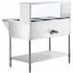 Avantco STE-3SG Three Pan Open Well Electric Steam Table with Undershelf, Overshelf, and Sneeze Guard - 120V, 1500W
